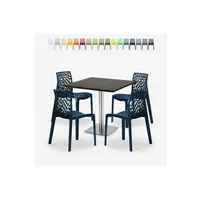 ensemble table et chaises grand soleil ensemble table noir 90x90cm horeca 4 chaises bar restaurant cuisine dustin black