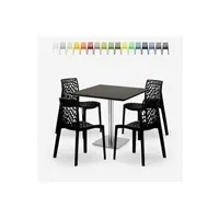 ensemble table et chaises grand soleil ensemble table noir 90x90cm horeca 4 chaises bar restaurant cuisine dustin black
