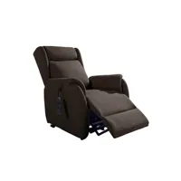 fauteuil de relaxation altobuy zamora - fauteuil releveur tissu coloris marron -
