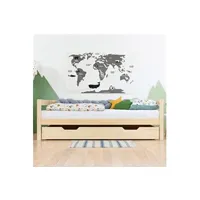 tiroir de lit benlemi tiroir lit à roulettes - bois vernis pour lit 80 x 180 cm -