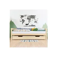 tiroir de lit benlemi tiroir lit à roulettes - bois vernis pour lit 80 x 200 cm -
