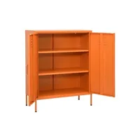 armoire de bureau vidaxl armoire de rangement orange 80x35x101,5 cm acier