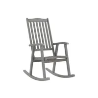 rocking chair vidaxl chaise à bascule avec coussins gris bois d'acacia massif