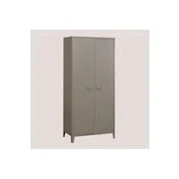 armoire sklum armoire vestiaire 2 portes en métal pohpli gris 180 cm