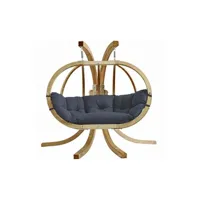 fauteuil suspendu amazonas - ensemble canapé suspendu avec support globo royal anthracite - coussin imperméable