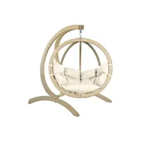 hamac extérieur amazonas - ensemble fauteuil suspendu globo chair avec support ecru