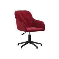 accessoires siège et fauteuil de bureau vidaxl chaise pivotante de bureau rouge bordeaux velours