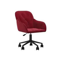 accessoires siège et fauteuil de bureau vidaxl chaise pivotante de bureau rouge bordeaux velours