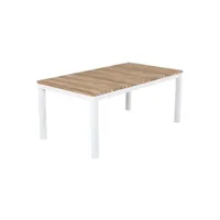 table de jardin venture home - table basse de jardin en alu et teck brasilia blanc