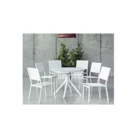 salon de jardin hévéa hevea - salon de jardin en aluminium et textilène giglio blanc