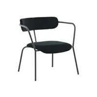 chaise venture home - fauteuil en velours et acier duffy noir