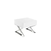 table de chevet angel cerda table de chevet en bois blanc et acier 7007c, 50 x 48 x 38 cm. -