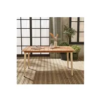 table de jardin sweeek table de jardin bois d'acacia et acier galvanisé maringa ivoire l150 x p90 x h76cm