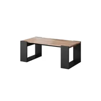 table basse bestmobilier willow - table basse - bois et gris - 120 cm - style industriel - bois / gris