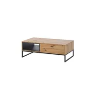 table basse bestmobilier odin - table basse - bois et métal noir - 120 cm - style industriel - bois