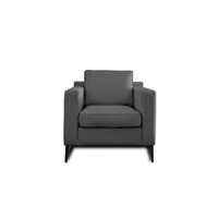 fauteuil de salon lisa design calliope - fauteuil - en tissu - pieds métal - gris foncé