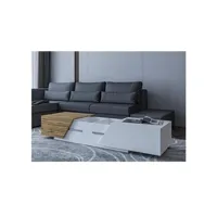 table basse bestmobilier pitt - table basse - 124 cm - style industriel couleur - bois / blanc