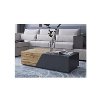 table basse bestmobilier pitt - table basse - 124 cm - style industriel couleur - bois / gris