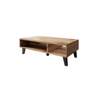 table basse bestmobilier lord - table basse - bois et noir - 110 cm - style industriel - bois / gris