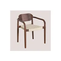 pack de 2 chaises de salle à manger avec accoudoirs en bois naele vintage bois foncé 73,5 cm
