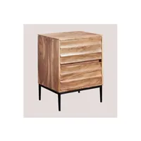 table de chevet sklum table de chevet en bois d'acacia petter brun acacia