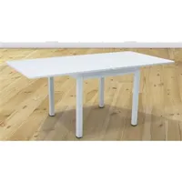 table à manger pegane table de salle à manger extensible rectangulaire coloris blanc - longueur 90-180 x profondeur 90 x hauteur 76 cm --