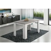 table à manger, table de salon rectangulaire coloris pin andersen, pin gris - longueur 138 x profondeur 80 x hauteur 75 cm --