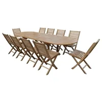 ensemble table et chaises de jardin teck'line ensemble de jardin en teck premium nila 10 chaises ballea
