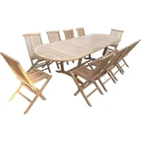 ensemble table et chaises de jardin teck'line ensemble de jardin en teck premium nila 10 chaises jenae