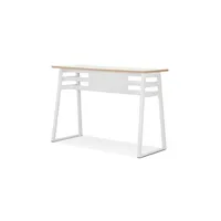 table de bar 150x60x105,5 cm en décor blanc et métal blanc - randall
