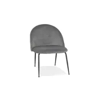 fauteuil de salon maison et styles chaise repas 71,5x64x83 cm en tissu velours gris