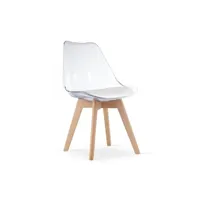 chaise hucoco mardi - chaise style moderne salon/salle à manger - 49x42x82 cm transparent