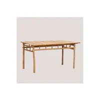 table à manger sklum table de salle à manger rectangulaire en bambou (150x80 cm) marilin bambou