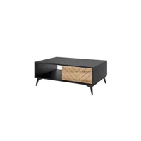 table basse bestmobilier peter - table basse - bois et noir - 104 cm - style industriel - noir / bois