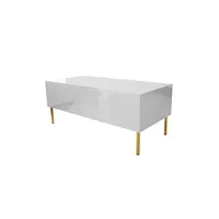 table basse bestmobilier celeste - table basse - 120 cm - style contemporain - blanc / doré