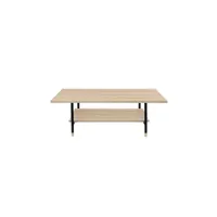 table basse maison et styles table basse double plateau 120x65x45 cm chêne et noir