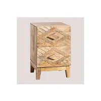 table de chevet sklum table de chevet en bois de manguier diko bois naturel 61,5 cm