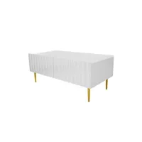 table basse bestmobilier ambre - table basse - 120 cm - style contemporain - blanc / doré