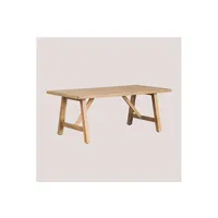 table à manger sklum table de salle à manger rectangulaire en bois d'acacia (200x100 cm) dubaï brun acacia 76 cm