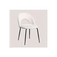 pack de 4 chaises de salle à manger rembourrées en chenille glorys noir blanc 77,5 cm