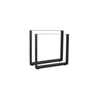 pieds de table en profil carré 70 x 72cm noir finition vernis piètement 16_0000656