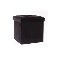 pouf pegane pouf coloris noir - dim : l.38 x l.38 x h.38 cm --
