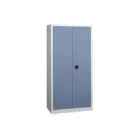 armoire de bureau pierre-henry - armoire monobloc industrielle 120 x 53 x 198 cm gris et bleu