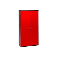 armoire de bureau pierre-henry - armoire métallique rouge et noir brico hauteur 160 cm