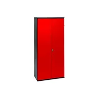 armoire de bureau pierre-henry - armoire métallique rouge et noir brico hauteur 198 cm