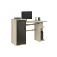 bureau droit hucoco bergen - bureau moderne d'ordinateur - 120x76x50 cm - bureau sonoma/wenge