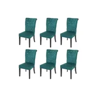 chaise mendler 6x chaise de salle à manger hwc-d22 vert foncé pieds noirs