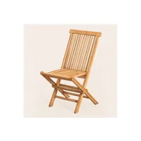chaise sklum pack de 2 chaises de salle à manger pliantes en bois de teck pira bois de teck 89 cm
