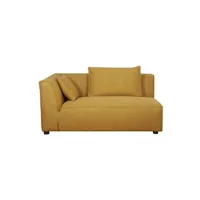 canapé d'angle miliboo module d'angle gauche pour canapé en tissu jaune cumin pluriel