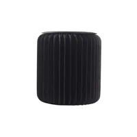 pouf ideanature - pouf design en carton plié 35 cm noir